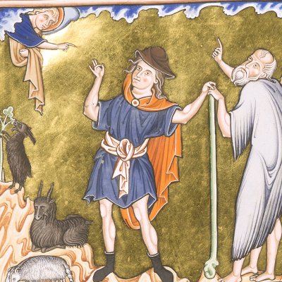 L'annonce aux bergers (Psautier d'Ingeburge, f16v)