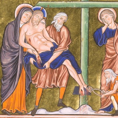 Déposition de croix (Psautier d'Ingeburge, f27r)