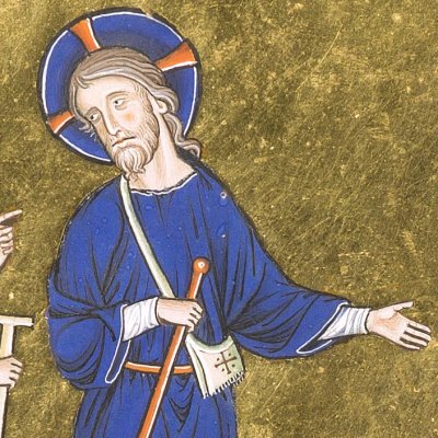 Les pèlerins d'Emmaüs (Psautier d'Ingeburge, f30v)