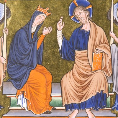 Le couronnement de la Vierge (Psautier d'Ingeburge, f34r)
