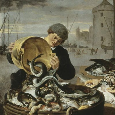 Marchands de poissons à leur étal - atelier de Frans Snyders