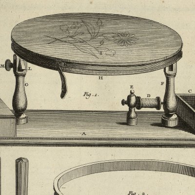 Le tambour (Encyclopédie, t. 19, Brodeur, planche 2nde) - Prévost d'après Goussier