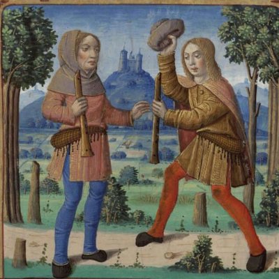 Ménalque et Mopsus (Virgilii opera, Dijon Ms 493, 5e églogue)