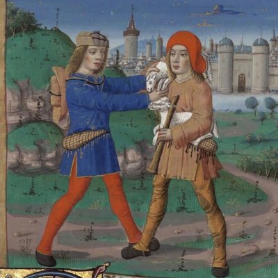 Les chevreaux de Méris (Virgilii opera, Dijon Ms 493, 9e églogue)