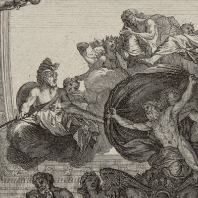 Représentation générale de la voûte de la galerie du Président Lambert - Picart d'après Le Brun