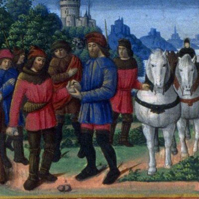 Joseph et ses frères. Joseph vendu (Fleur des histoires, Bnf Fr55 f.21r)