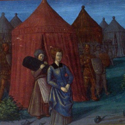 Judith quitte le camp d'Holopherne (Fleur des histoires, Bnf Fr55 f.122v)