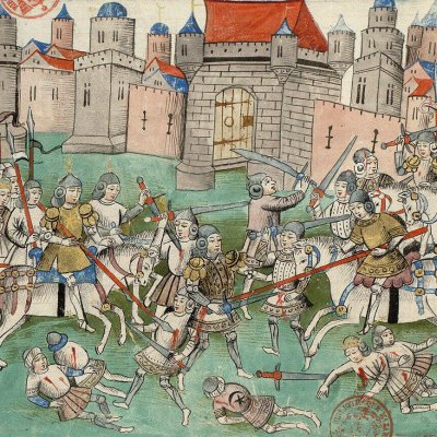 Le siège de Troie (La Fleur des histoires, Mazarine ms 1559, f117v)