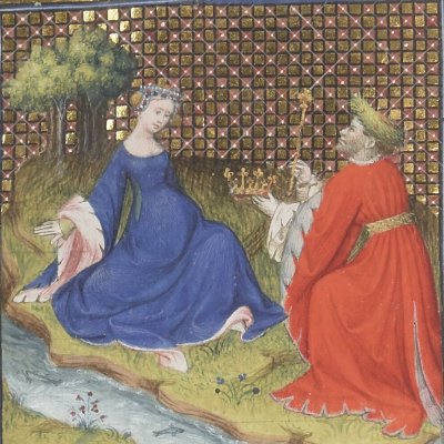 Lavine reine des Laurentins (Boccace, Des cleres et nobles femmes, Bnf Fr12420, f60v)