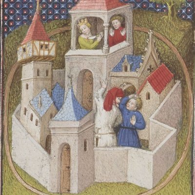 Le suicide de Didon (Boccace, Des cleres et nobles femmes, Bnf Fr12420, f61v)