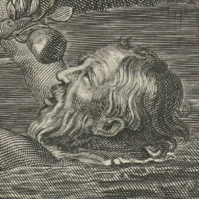 Tantale condamné a souffir la faim & la soif malgré les fruits et les eaux qui l'environnent - at. Bernard Picart