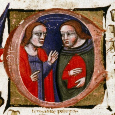 Apparition de Vénus à Énée, C historié du livre 2 (Énéide, Bodléienne, MS. Canon. Class. Lat. 52, f12r)