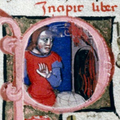Énée quitte Troie en flammes, P historié du livre 3 (Énéide, Bodléienne, MS. Canon. Class. Lat. 52, f22v)