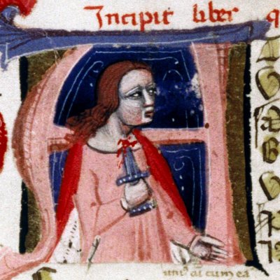 Suicide de Didon, A historié du livre 4 (Énéide, Bodléienne, MS. Canon. Class. Lat. 52, f32v)