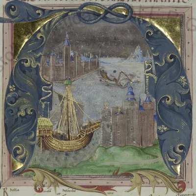 La tempête. Arrivée à Carthage (Virgilii opera, Vatican, Pal.lat.1632, Énéide 1, f64r)