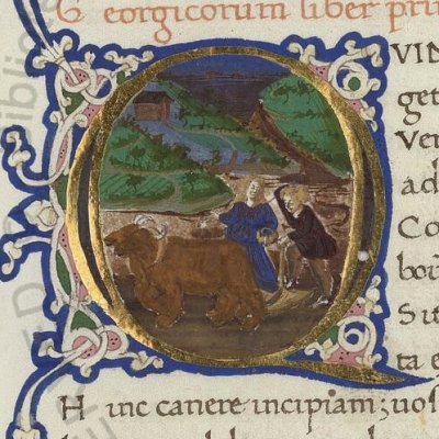 Le labour (Vergilii opera, Vatican, Reg.Lat.1988, Géorgiques 1, f16r) 