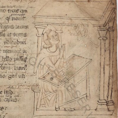 Virgile inspiré par sa Muse (Énéide, Vatican, Vat.Lat.2761, f1r)