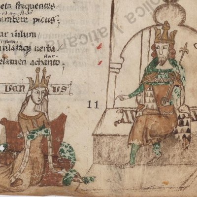 Vénus demande à Cupidon de se substituer à Ascagne (Énéide, Vatican, Vat.Lat.2761, f10v11r)