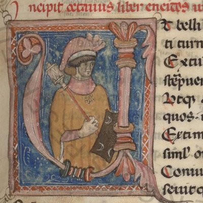 U historié du livre 8. Énée en armes ? (Énéide, Vatican, Vat.Lat.2761, f84r)