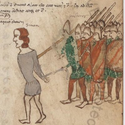 La trahison de Sinon (Énéide, Vatican, Vat.Lat.2761, f13r)