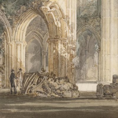 Abbaye de Tintern : le transept et le chœur, vue de l'aile orientale - Turner
