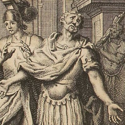 Frontispice de Brutus, Œuvres de Voltaire, éd. 1747 - Bernigeroth