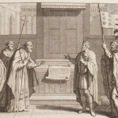 Donation de l'exarchat de Ravenne &c au Saint Siège par Charlemagne (Daniel, Histoire de France, 1713, t.1)