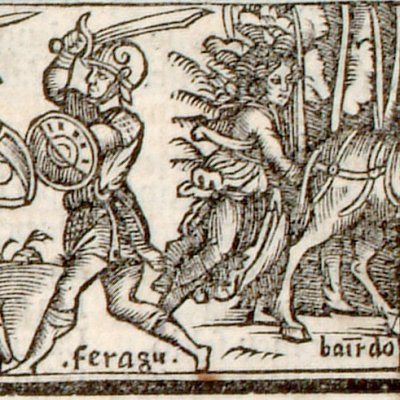 Combat de Renaud et de Ferragus, Angélique s'enfuit (Roland furieux, Zoppino 1530, ch.1)