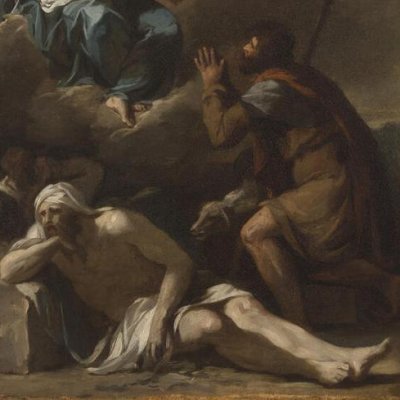 Saint Roch implorant la Vierge pour les pestiférés (esquisse du Musée Magnin) - David