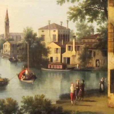 Vue du canal de la Brenta près de Dolo - Cimaroli