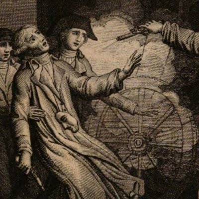 Alfred tire sur d'Ollifont (Moore, L'Abbaye de Grasville t1, Maradan, 1798) - Bovinet d'après Challiou