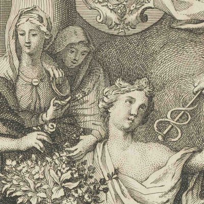 Frontispice (Antonini, Dictionnaire italien, latin et françois, Paris, Jacques Vincent, 1735)