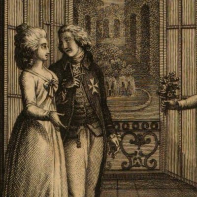 Paul porte un bouquet à la marquise (Paul, t1, Le Prieur, An X - 1802) - Bovinet d'après Binet