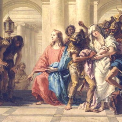 Le Christ et la femme adultère (version du Louvre) - Giandomenico Tiepolo