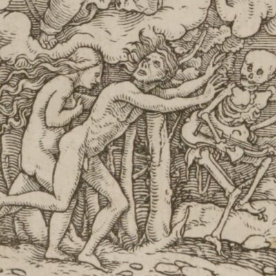 L'expulsion du Paradis (Les simulachres & historiees faces de la mort) - Lützelburger d'après Holbein