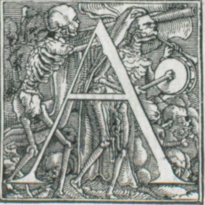 Apud mortem… (Montaiglon, Alphabet de la mort de Hans Holbein)