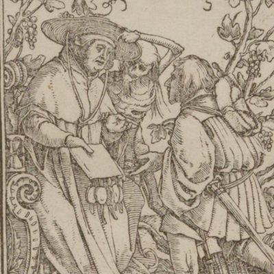 Contre les juges corrompus (Les simulachres & historiees faces de la mort) - Lützelburger d'après Holbein