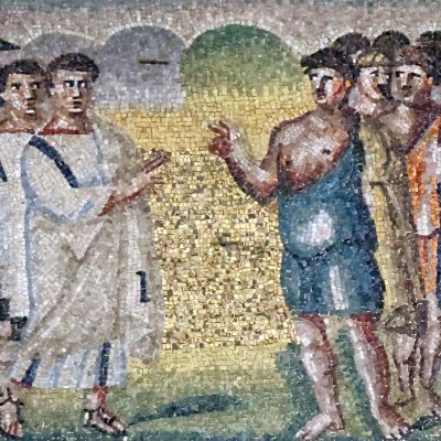 Les envoyés de Moïse lui rapportent ce qu'ils ont vu au Pays de Canaan (Rome, Sainte-Marie-Majeure)