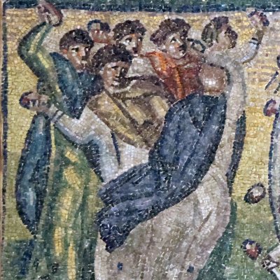 Les Hébreux tentent de lapider Moïse, Josué et Caleb (Rome, Sainte-Marie-Majeure)