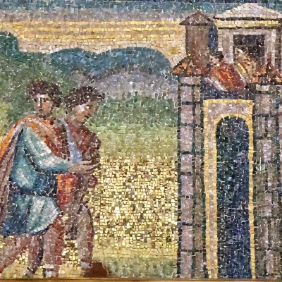 Rahab cache les espions d'Israël à Jéricho (Rome, Sainte-Marie-Majeure)