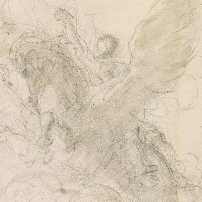 Logistille enseigne à Roger comment diriger l'hippogriffe (Dessins pour le Roland furieux) - Fragonard