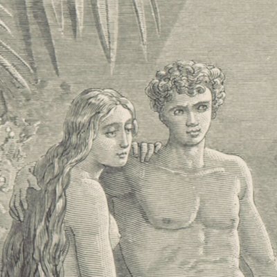 Raphael instructs Adam and Eve (Milton's Paradise Lost, 1866) - Gustave Doré
