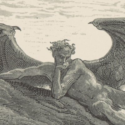 Satan is brought low (Milton's Paradise Lost, 1866) - Gustave Doré