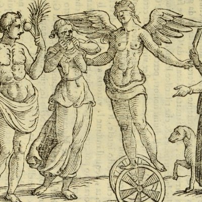 Succès, Jalousie, Faveur versatile et Adulation (Cartari, Imagini degli Dei, Padoue Tozzi 1615)