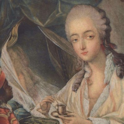 Jeanne Bécu, comtesse Du Barry se faisant servir un café par Zamor - Gautier-Dagoty