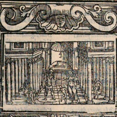 Melissa talks to Bradamante about her lineage (Orlando furioso, c3, Rampazetto, 1564).