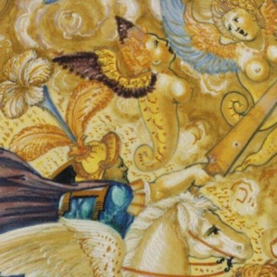 Astolphe chassant les harpies (majolique) - Avelli da Rovigo