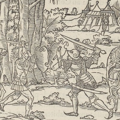 Roland blesse à mort Zambard le géant (Roland l’amoureux, ch6, 1549)