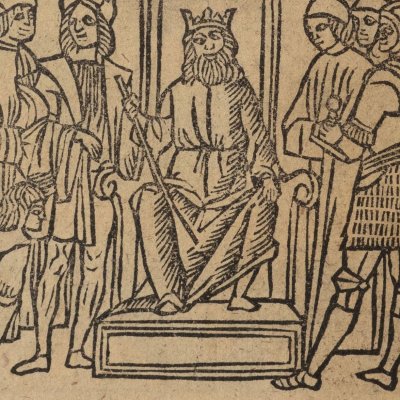 La cour du roi Charles (Orlando innamorato, Venise, G. de Rusconi, 1513, a1v)