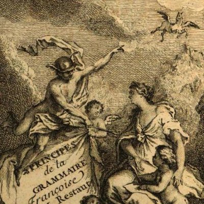 Frontispice (Restaut, Principes généraux et raisonnés de la grammaire françoise, Paris, Le Gras…, 1732)